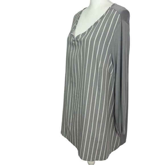 LANE BRYANT Women’s Pullover Top Size 3X (24) Multi Color V-neck Long Sleeve - Picture 3 of 11